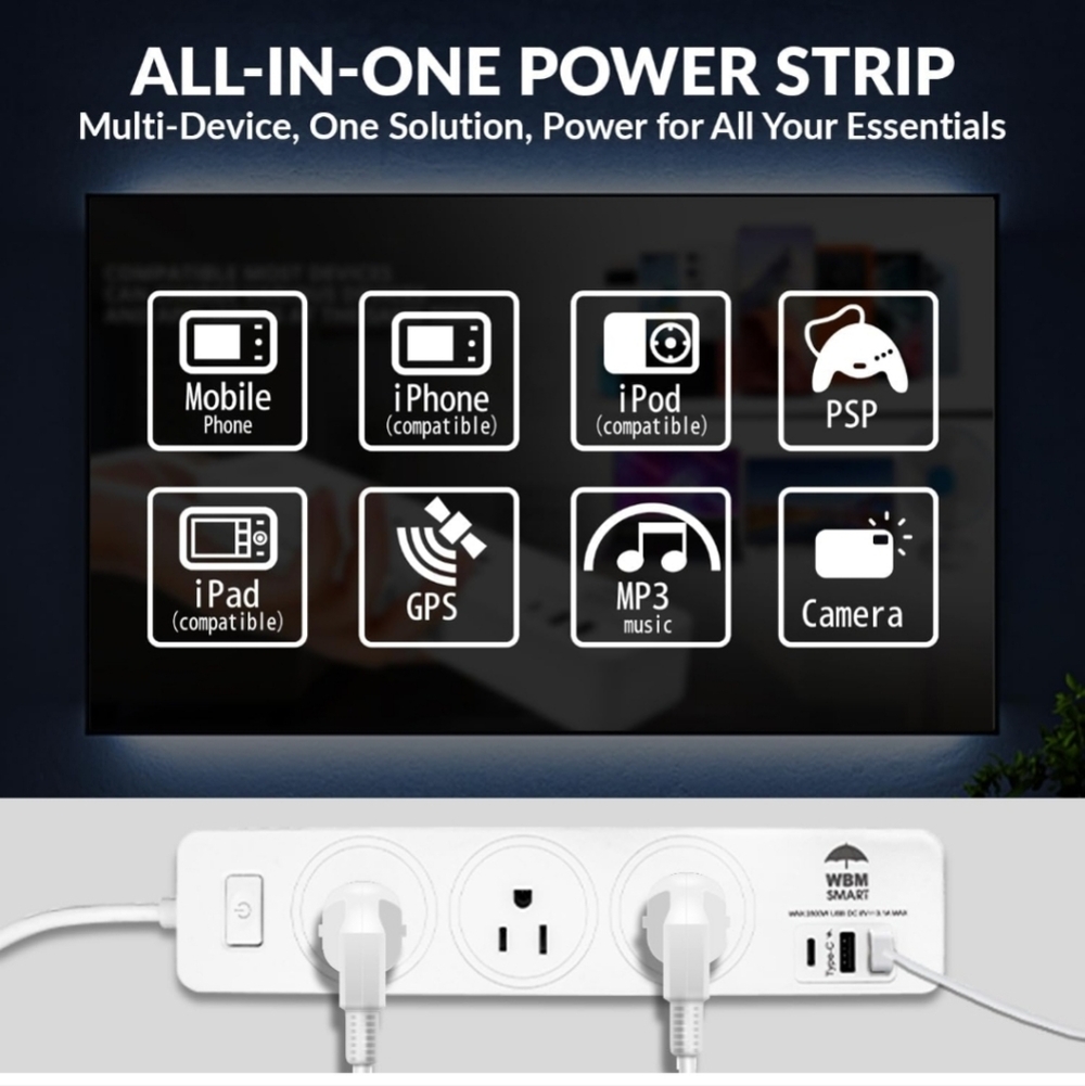 2 Power Strip 5.9 ft 10 A - Extention Cord - Picture 7 of 8